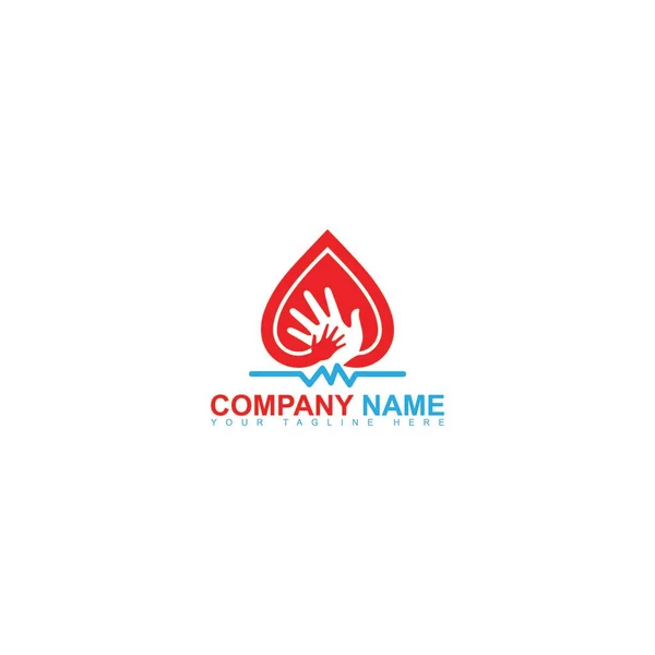 Hand Palm Care Love Symbol Vector Health Care Logo — Stock Vector