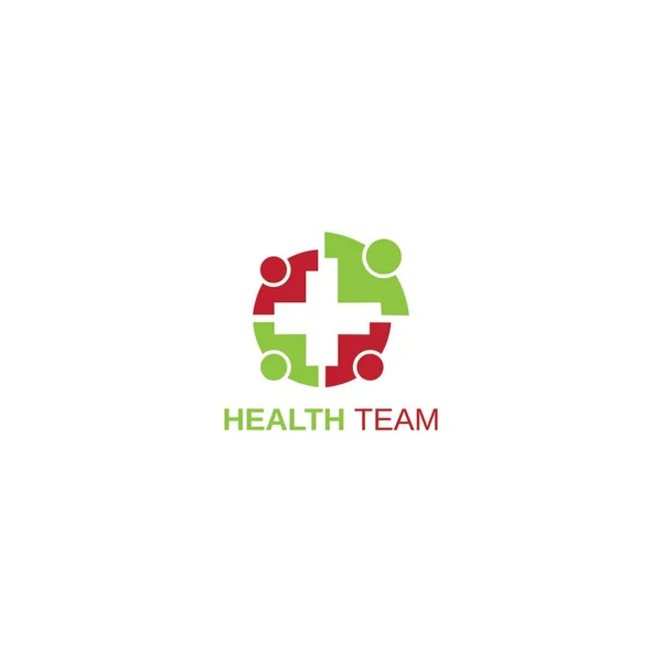 People Logo Und Health Team Logo Teamwork Symbol Für Vier — Stockvektor