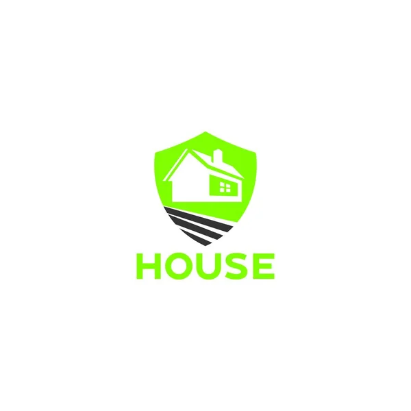 Home Proteja Modelo Design Logotipo Vetor Escudo Logotipo Casa Ilustração — Vetor de Stock