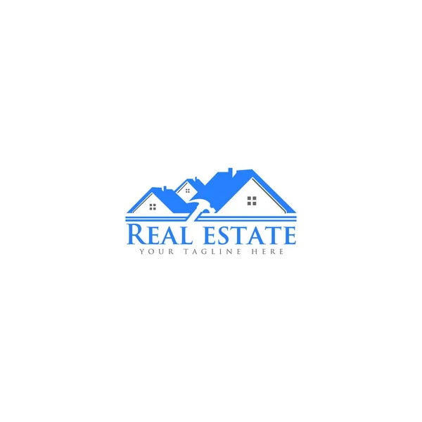 Real Estate Logo Construction Architecture Building Logo Design Template Element — Stock Vector