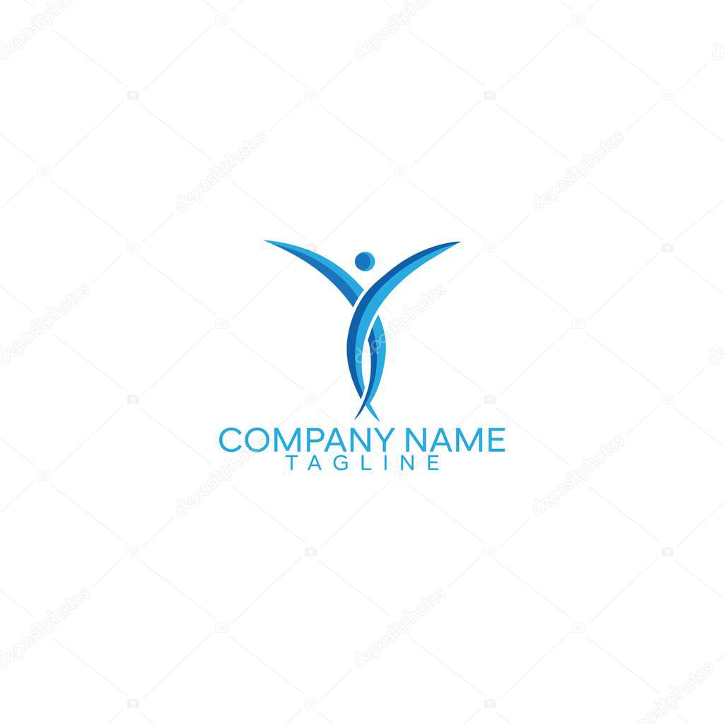 Letter Y healthy man yoga symbol design. Creative man logo design.