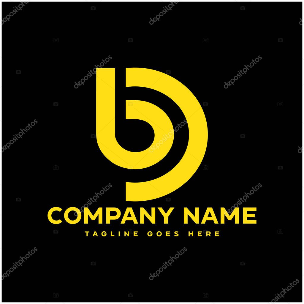 BD, DB, B, D abstract letters logo monogram