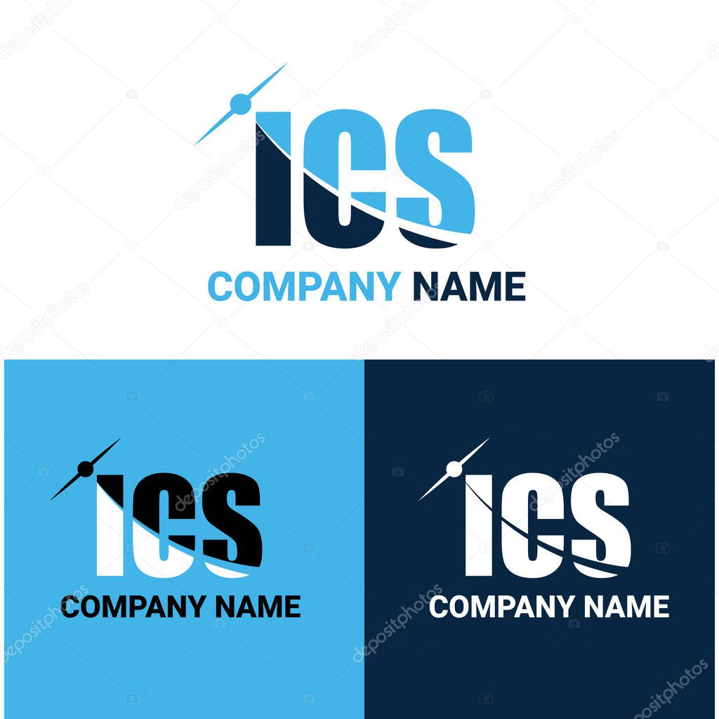 ICS  company logo vector template. Vector logo design with the ICS initial letters. or travel icon