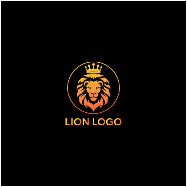Aslan kaplama logo, aslan kral logosu, kral taç logosu.