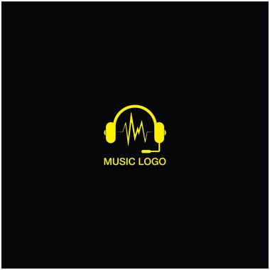 Kulaklık dalgası müzik logosu