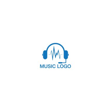Kulaklık dalgası müzik logosu