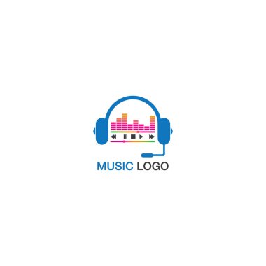Kulaklık dalgası müzik logosu