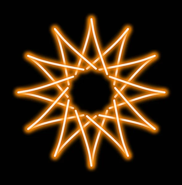 Неоновые Огни Звезда Звезды Свет Свечение Векторный Знак — стоковое фото