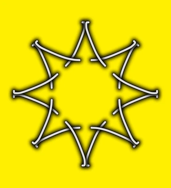 Abstrakcyjne Żółte Słońce Cień Niebieskim Tle Ilustracja Wektora — Zdjęcie stockowe