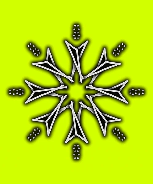 Patrón Copo Nieve Abstracto Sobre Fondo Negro Ilustración Vectorial — Foto de Stock