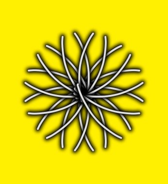 Sarı arkaplanda çiçek simgesi. vektör illüstrasyonu