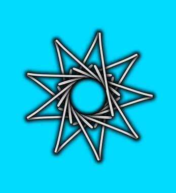 Turkuaz arka planda mavi güneş ve gölge. vektör illüstrasyonu