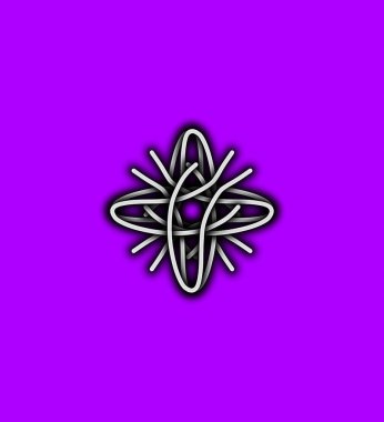 Mor çiçek ikonu mavi arkaplanda izole edilmiş. Minimalizm konsepti. 3d illüstrasyon.