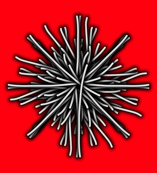 Roter Und Weißer Stern Auf Schwarzem Hintergrund — Stockfoto