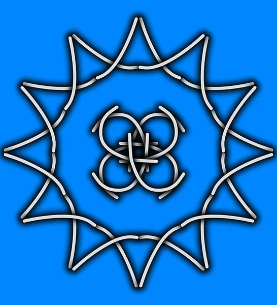 Flor Lótus Azul Símbolo Estrela Ilustração Vetorial — Fotografia de Stock