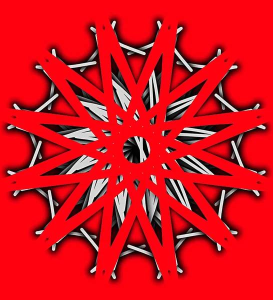 Abstract Red Snowflake Background — Stock Photo, Image