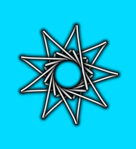Голубое Солнце Тень Бирюзовом Фоне Векторная Иллюстрация — стоковое фото