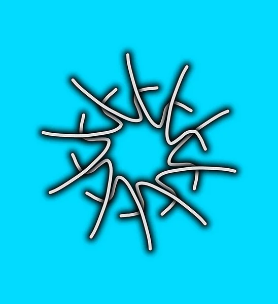 Vector Ilustración Icono Copo Nieve Azul —  Fotos de Stock