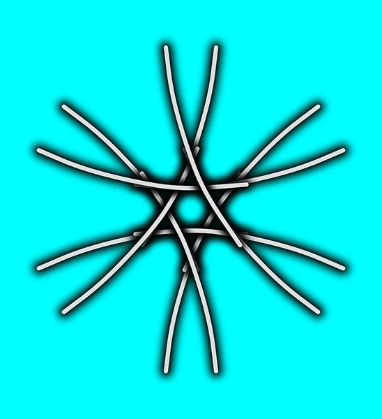Vektor Illustration Glödande Neon Stjärna Blå Bakgrund — Stockfoto