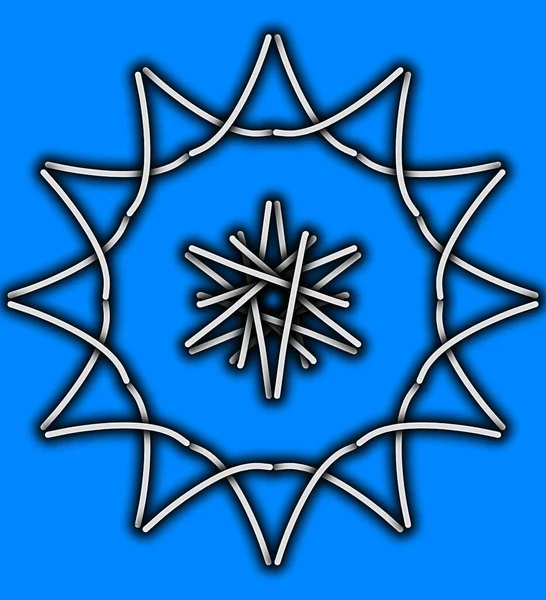 Значок Снежинки Голубой Фон Белым Векторная Иллюстрация — стоковое фото