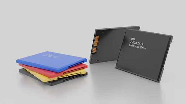 SSD solid state internal drive, realistic 3d rendering
