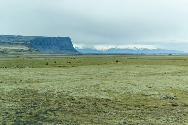 Landscape in Iceland, Mountain, Cloud Sky, Summer