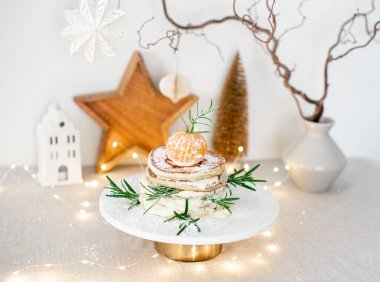 Noel Dekorasyonu Kahvaltı Krepleri Dekorasyonu Yeni Yıl Partisi Arkaplanı