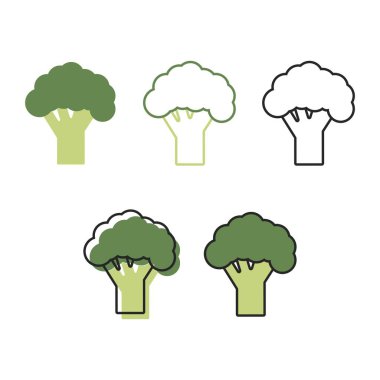 Vector illustration. Broccoli color icon in the flat style.