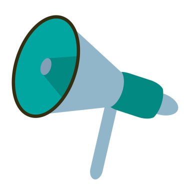 Beyaz arkaplanda vektör rengi çizimi. Hoparlör Resmi.