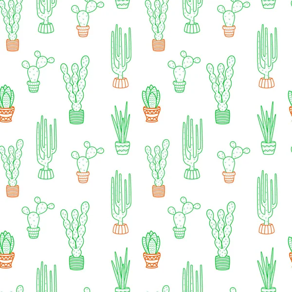 Vektormentes Minta Kaktusz Művészi Stílusban — Stock Vector