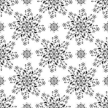 Vector seamless pattern. Abstract pattern on a white background. Plants