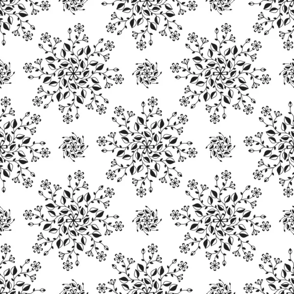 Vector Seamless Pattern Abstract Pattern White Background Plants — Image vectorielle