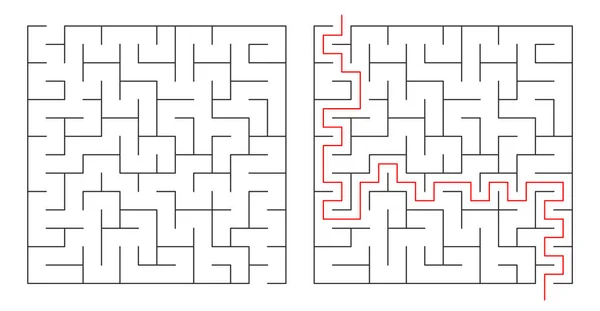 Illustration Vectorielle Élément Design Forme Labyrinthe Une Entrée Une Sortie — Image vectorielle