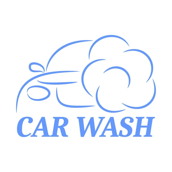 stock vector Vector illustration. Minimalistic car logo design with foam bubbles for car wash