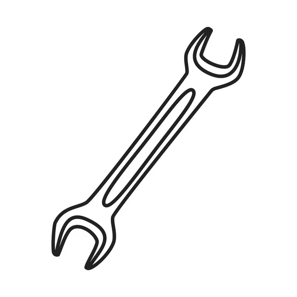 Vektorillustration Schraubenschlüssel Symbol Symbolvektor Linearen Stil Reparieren Werkzeug — Stockvektor