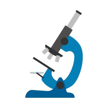 Vektör çizimi. Düz biçimli mikroskop rengi izole edilmiş simge