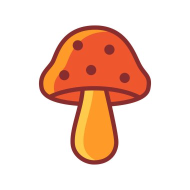 Beyaz arkaplanda izole edilmiş vektör mantar simgesi. Sonbahar