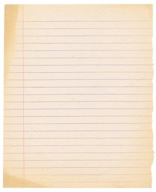 Eski çizgili bir defter. Kırmızı dikey kenarı olan boş, eski bir kağıt parçası. Tasarımınız için yatay çizgileri olan geometrik arkaplan .