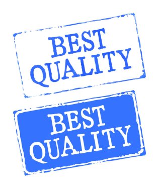 En iyi kalite Mesaj grunge damgası. En iyisi, etiket kalitesi sertifikası, garantili en iyi ürün. Klasik mavi doku çerçevesi. Vektör.