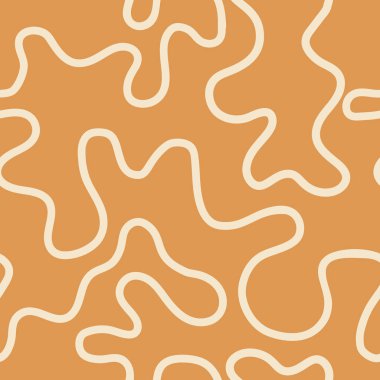 Sıcak arkaplanı olan dalgalı çizgilerin kusursuz deseni. Minimalizm. Soyut şekilli yaratıcı baskı. Moda tasarım şablonu.