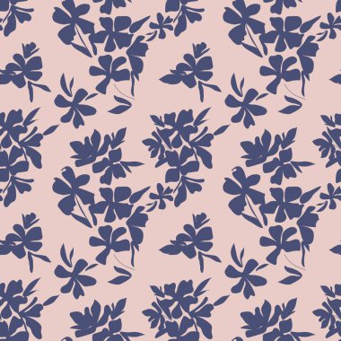 Pastel çiçekli klasik kusursuz desen. Moda baskıları, iç mekan, kumaş ve ambalaj kağıtları için uygun şirin botanik arka plan