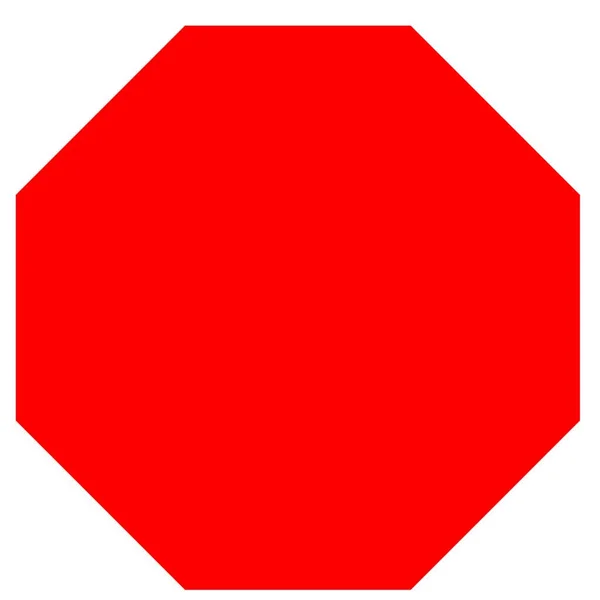 红色八角形图标 — 图库照片