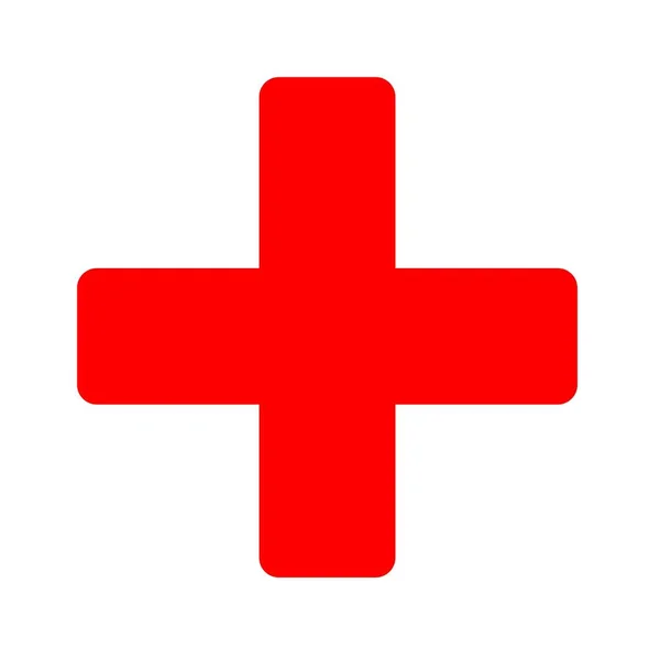 Εικονίδιο Πρώτων Βοηθειών Κόκκινο Σύμβολο Συν — Φωτογραφία Αρχείου