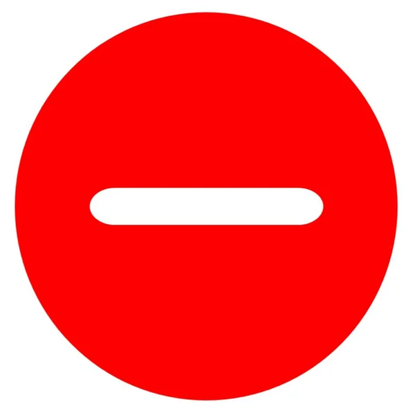 Червоний Знак Мінус Значок Червона Кнопка Мінус Піктограма — стокове фото