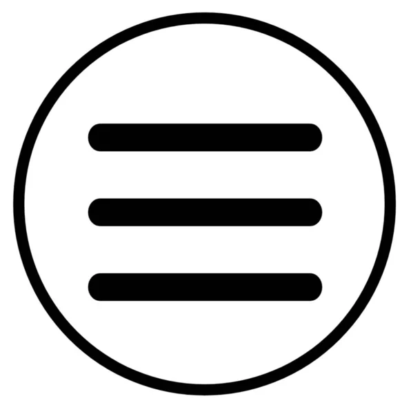 Menu Three Lines Circle Icon — Stock Photo, Image