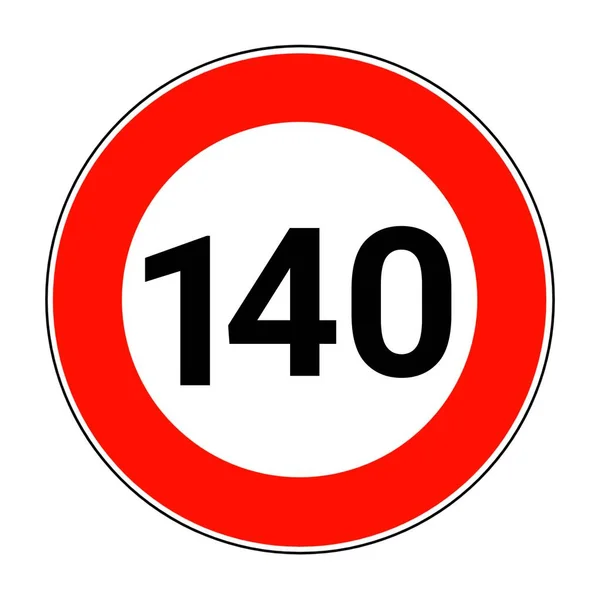 Límite Velocidad 140 Icono — Foto de Stock
