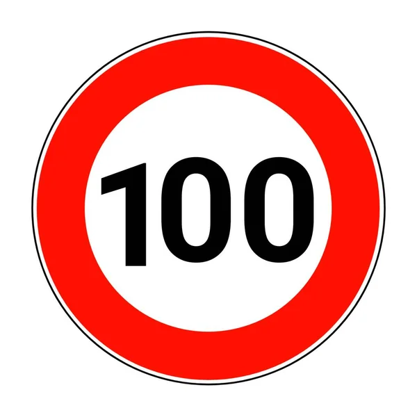 Límite Velocidad 100 Icono — Foto de Stock