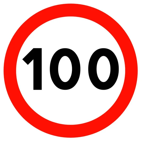 Límite Velocidad 100 Señales Tráfico — Foto de Stock