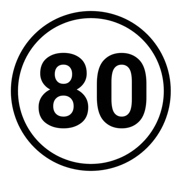 速度限制80号道路标志 — 图库照片