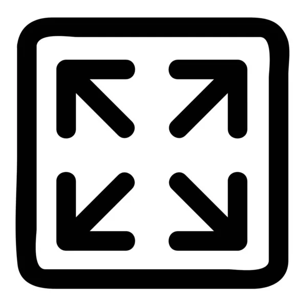 Pfeil Symbol Vollbildmodus Isoliert Auf Weiß — Stockfoto